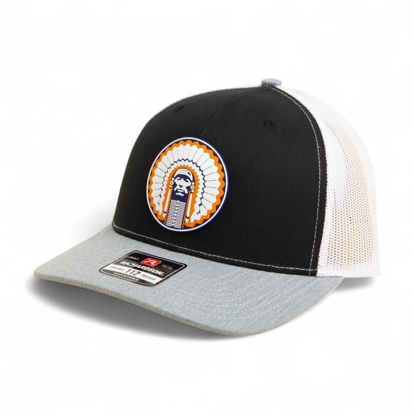 Illinois Fighting Illini Chief Illiniwek 3D Snapback Trucker Hat- Black/ White - Picture 1 of 3